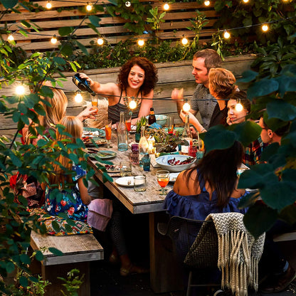 50FT LED G40 Globe String Lights with 50+2 Dimmable Edison Bulbs | Shatterproof Outdoor Patio String Lights, Backyard Hanging Bistro Light Waterproof for Balcony Party Wedding Market Cafe