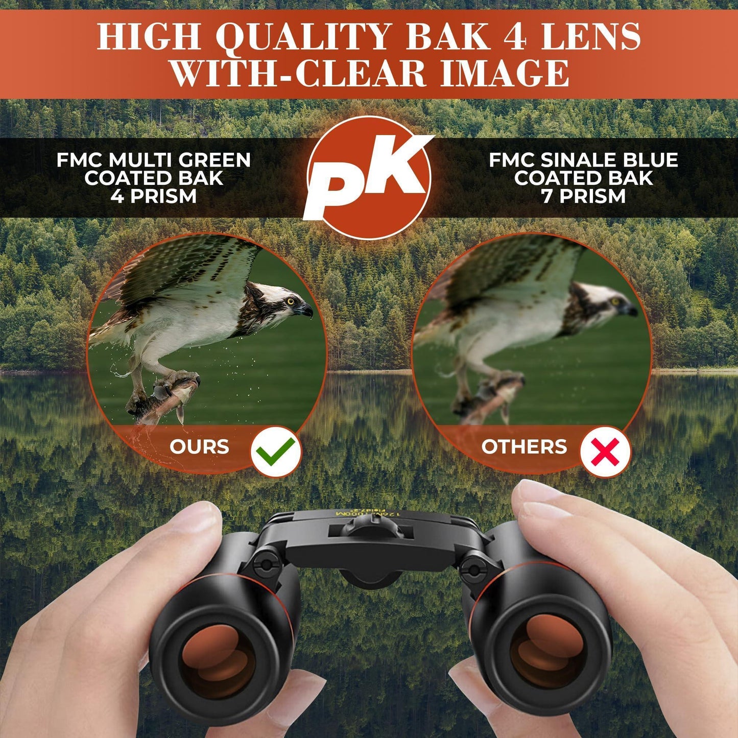 Travel Binoculars 30X60 Wide Field of View Storage Bag for Bird Watching