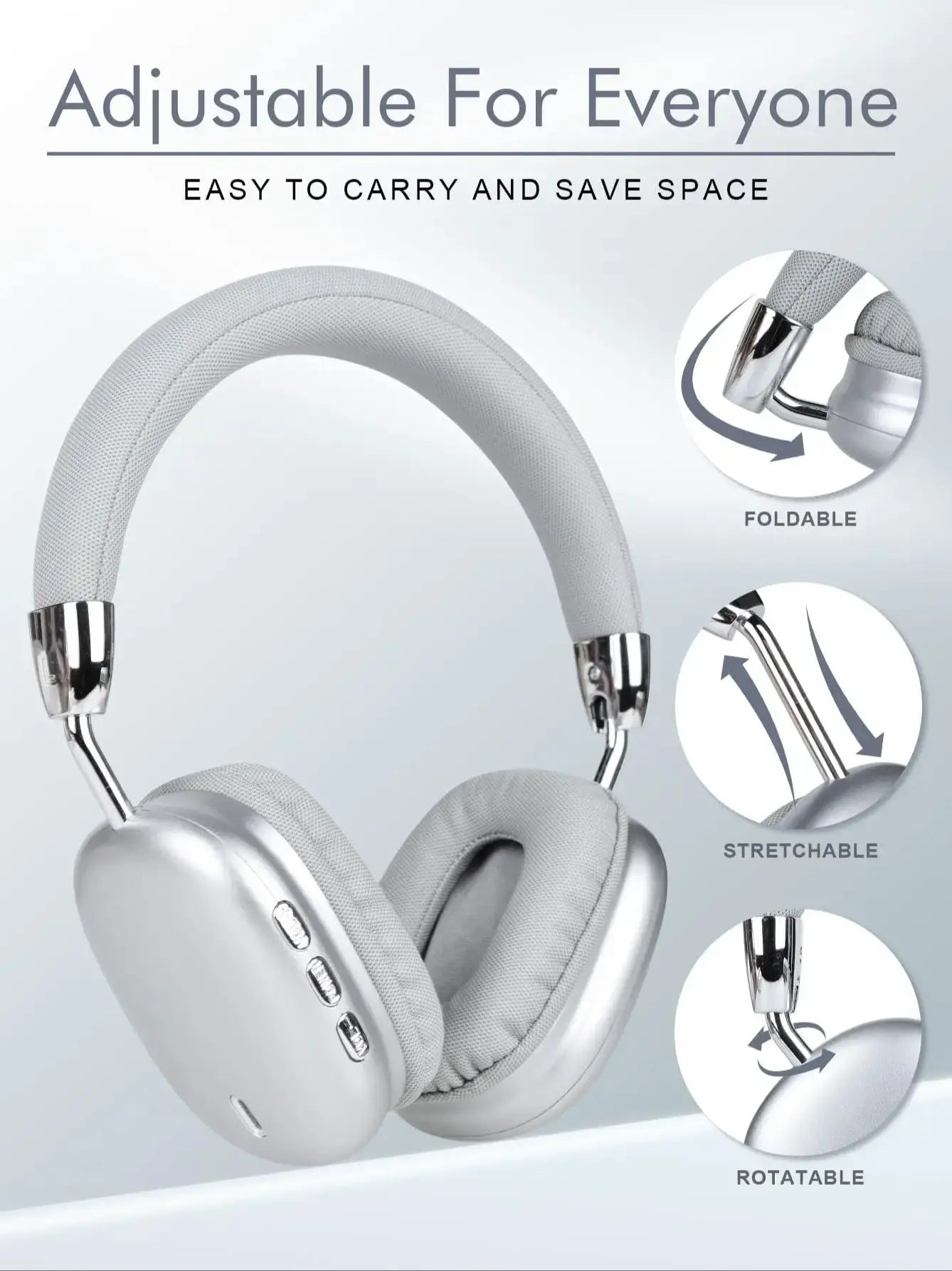 B36 Wireless Bluetooth 5.3 Over-Ear Headphones with ANC Noise Cancelling 8H Playtime Ergonomic Design HD Microphone Foldable
