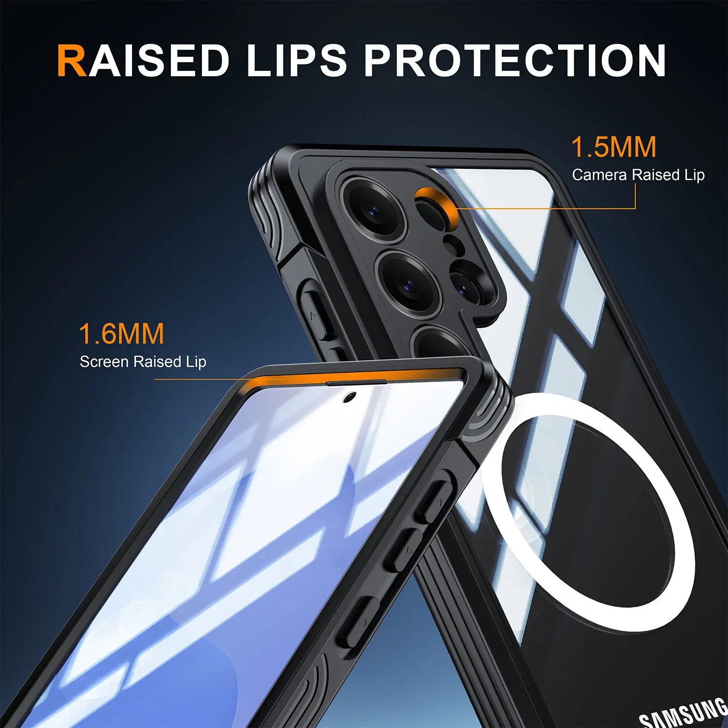 Phone Case for Samsung Galaxy S26 Ultra S25 S24 S23 S22 with Built in Screen Protector Cover and Cell Accessories Magnetic Rugged Silicone Hybrid Slim Transparent Anti-Drop Protective Cover Shockproof Bumper Women Men