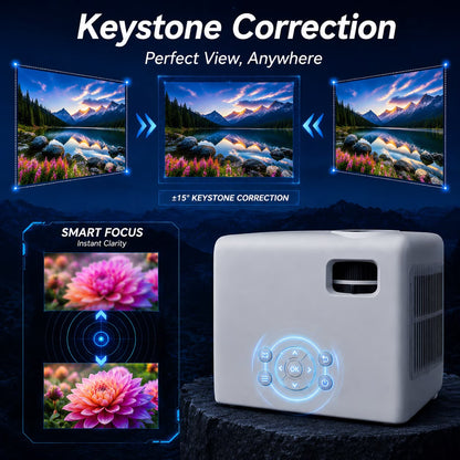 Native 1080P Mini Projector, Support 4K Projector with 5G Wifi and Bluetooth, 300 ANSI Movie Projector Compatible with HDMI/USB/PC/AV, 300" Display Full HD Home Theater, Outdoor & Indoor Use