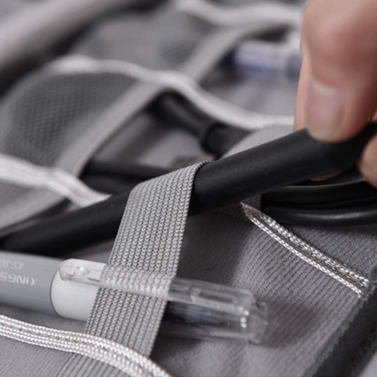 Electronics Organizer, Electronic Accessories Bag Travel Cable Organizer Three-Layer for Ipad Mini, Kindle, Hard Drives, Cables, Chargers