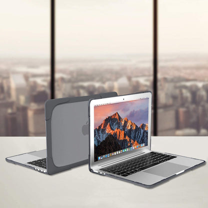 Cover Fold Kickstand for Macbook Air 13-In 2020 2019 2018 -Grey | Heavy Duty Protective Slim Hard Shell Case with for Macbook Air 13-In M1 Intel Retina with Touch ID, A2337 A2179 A1932