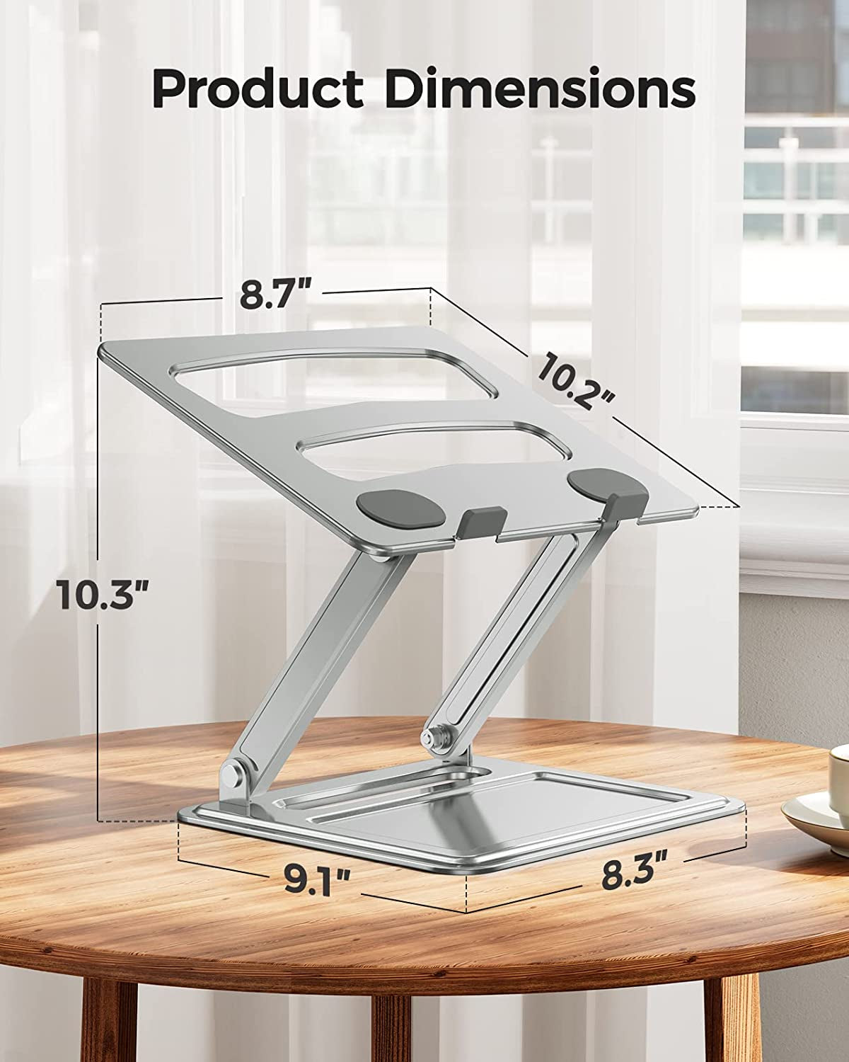 Adjustable Laptop Stand, Portable for 17.3Inch Laptops, Holds up to 17.6Lbs, Ergonomic Posture & Heat Dissipation