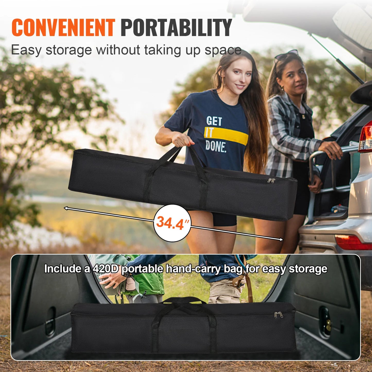 Projector Screen with Stand, 150 Inch 16:9 4K 1080 HD Outdoor Movie Screen with Stand, Wrinkle-Free Projection Screen with Tripods and Carry Bag, for Home Theater Cinema Backyard Movie Night