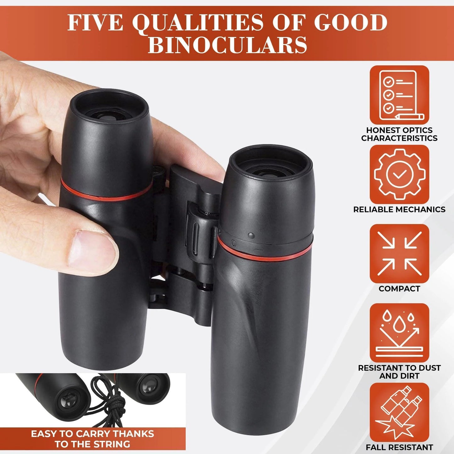 Travel Binoculars 30X60 Wide Field of View Storage Bag for Bird Watching