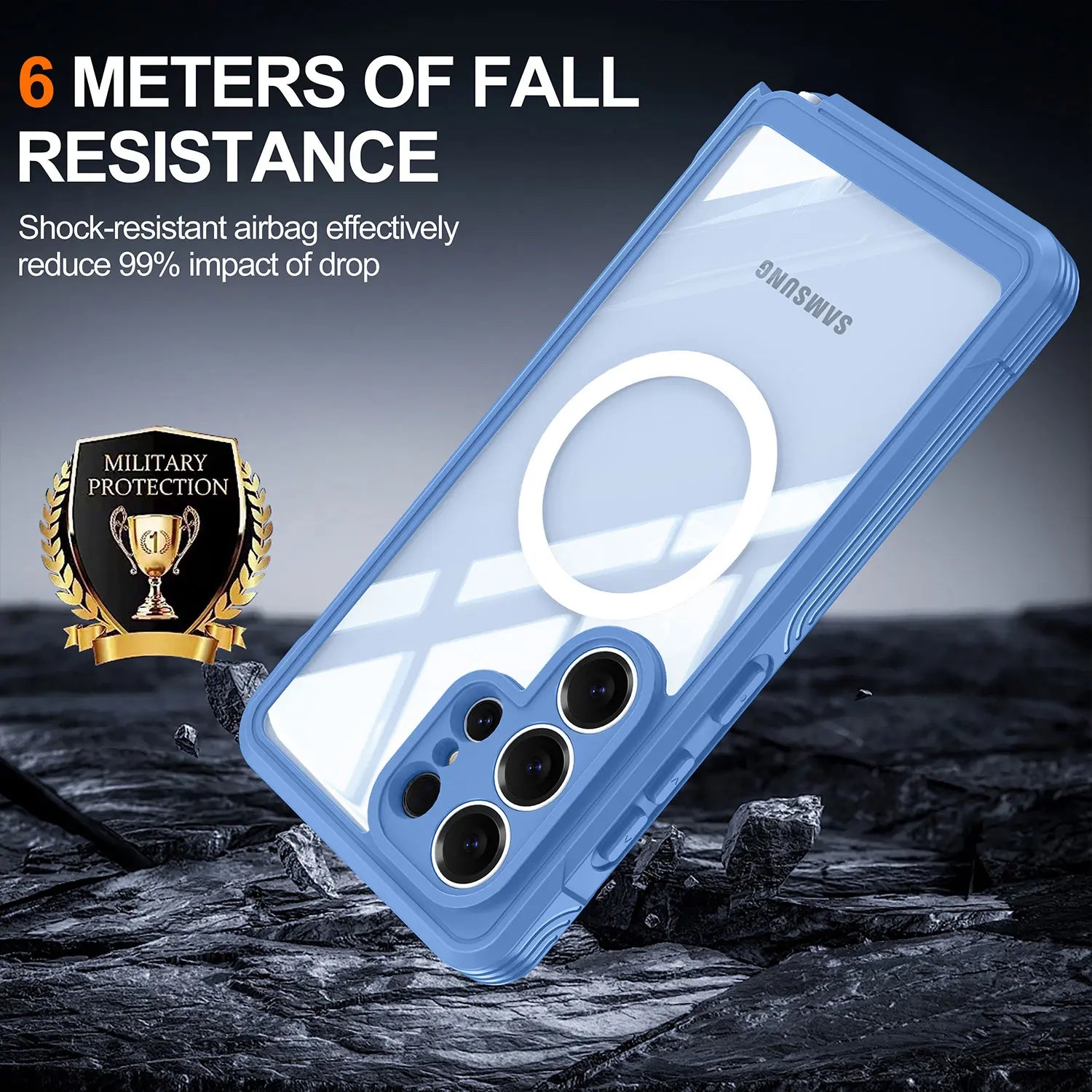 Phone Case for Samsung Galaxy S26 Ultra S25 S24 S23 S22 with Built in Screen Protector Cover and Cell Accessories Magnetic Rugged Silicone Hybrid Slim Transparent Anti-Drop Protective Cover Shockproof Bumper Women Men