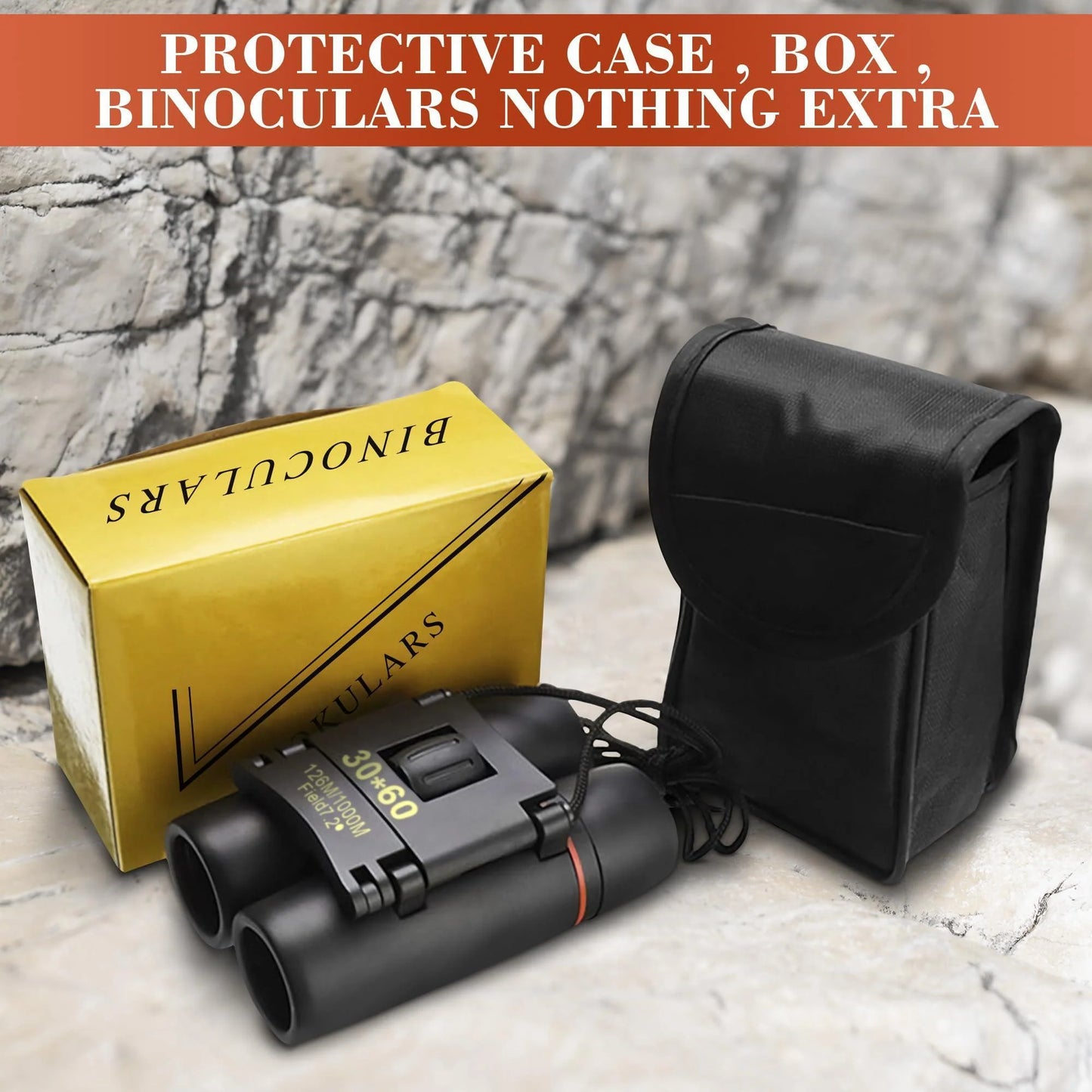 Travel Binoculars 30X60 Wide Field of View Storage Bag for Bird Watching