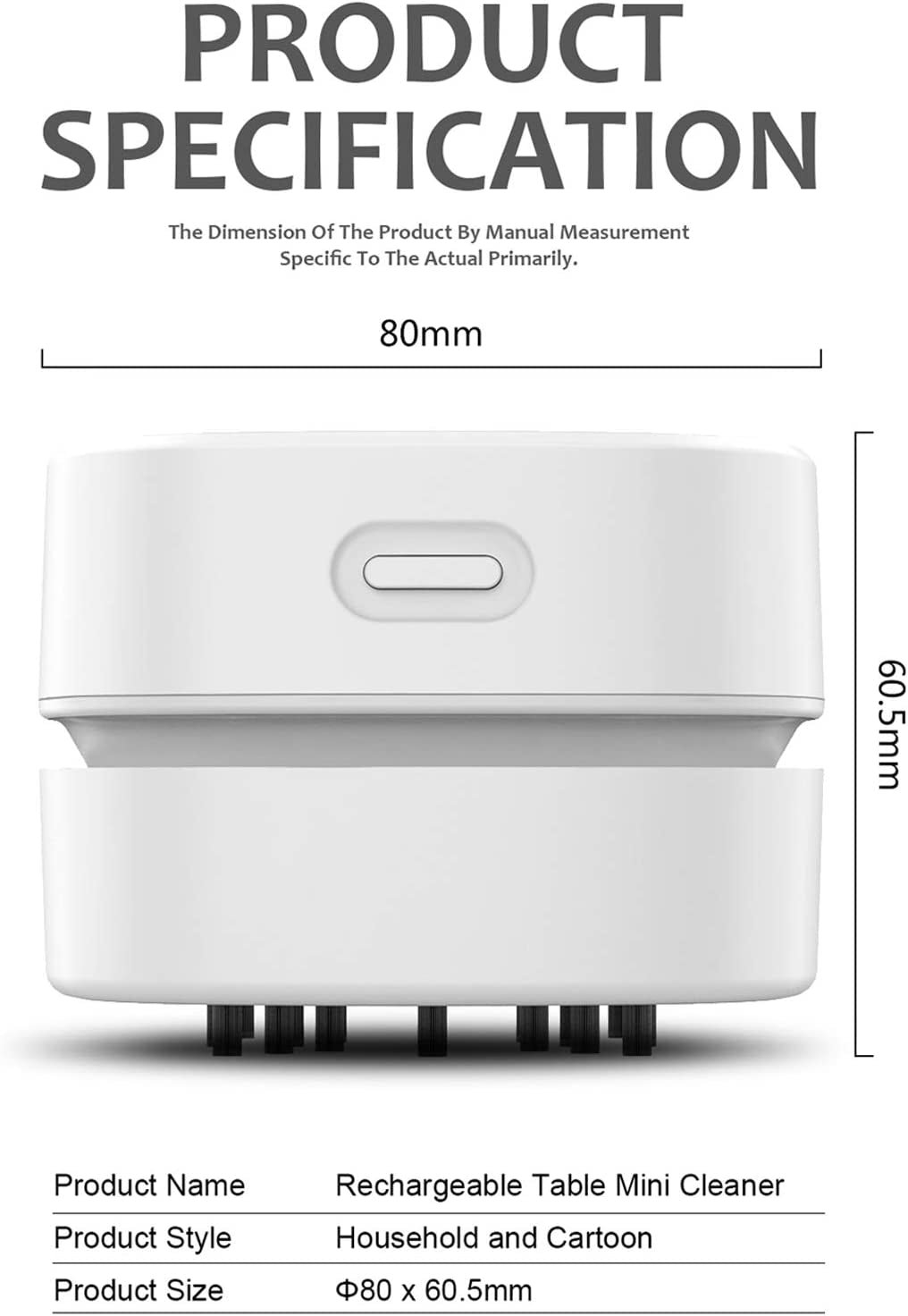 Mini Desktop Vacuum Cleaner for Table Dust (White AA Battery) | up to 4 Hours Endurance, 360° Rotatable, Cleans Desk Dust, Eraser Crumbs, Great for Home/School/Office, Ideal Kids Gift