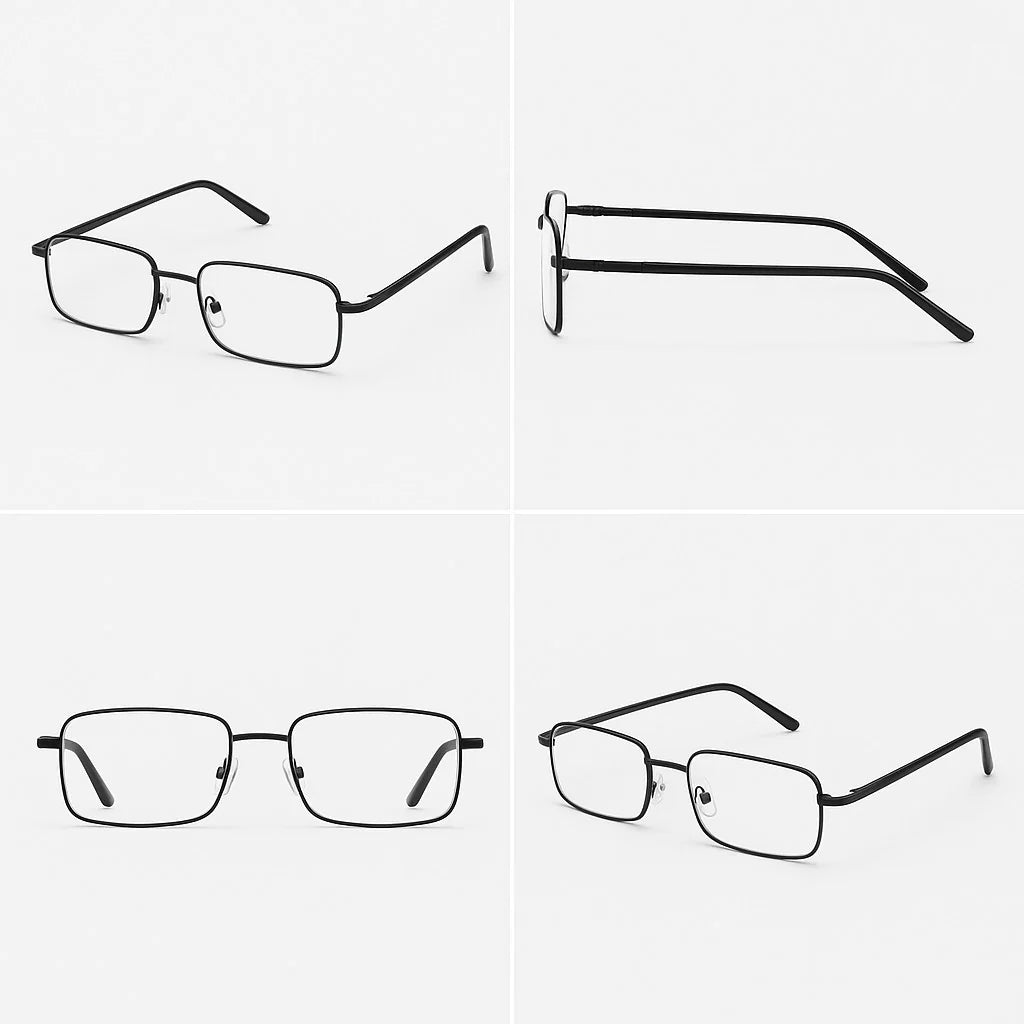 2 PACK Reading Glasses Mens Womens Metal Spring Hinge Square Frame Readers NEW