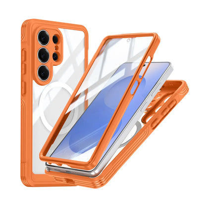 Phone Case for Samsung Galaxy S26 Ultra S25 S24 S23 S22 with Built in Screen Protector Cover and Cell Accessories Magnetic Rugged Silicone Hybrid Slim Transparent Anti-Drop Protective Cover Shockproof Bumper Women Men