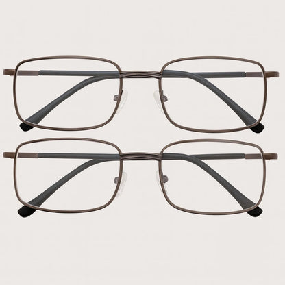 2 PACK Reading Glasses Mens Womens Metal Spring Hinge Square Frame Readers NEW