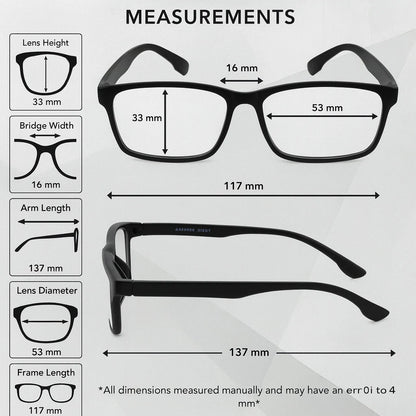 2 PACK Reading Glasses Mens Womens Reading Glasses Square Frame Readers Unisex