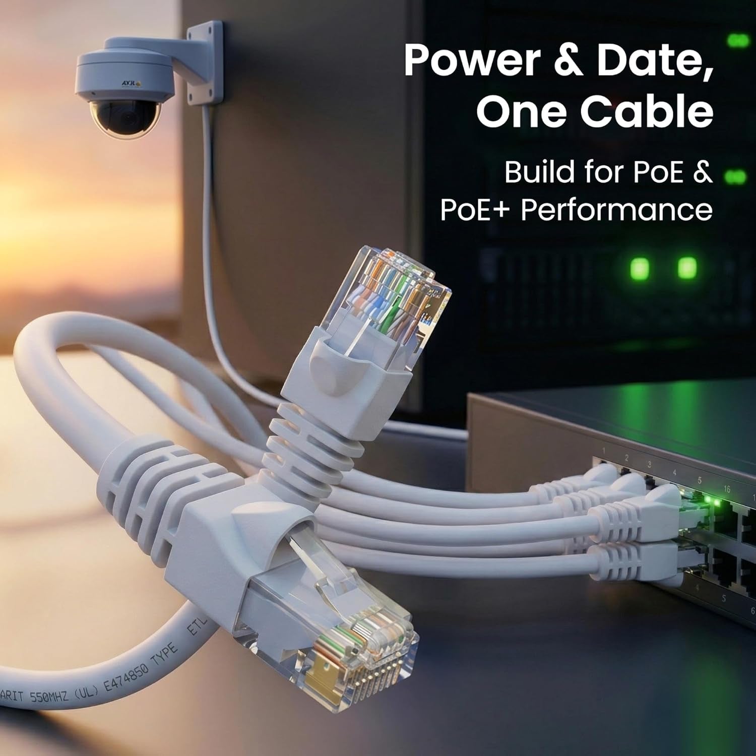 Cat6 Patch Cables Cat 6 Ethernet Cable 7 Ft 24-Pack White