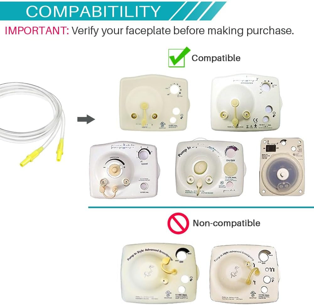 Pump in Style Tubing X4, Spare and Replacement Tubing Compatible with Medela Older Pump in Style Advanced Breast Pump - BPA Free (4 Pc)