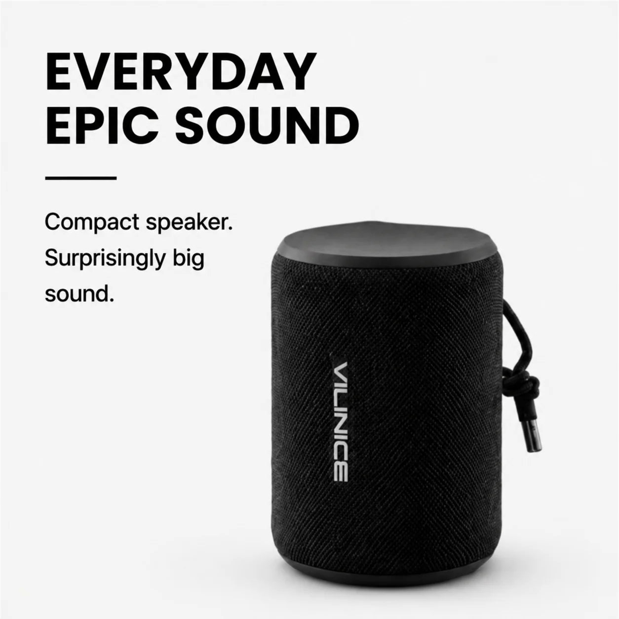 Portable Bluetooth Speaker, IPX7 Waterproof Wireless Speaker, Bluetooth 5.0, TWS Mini Speaker for Home/Party/Outdoor/Travel/Gifts, Black