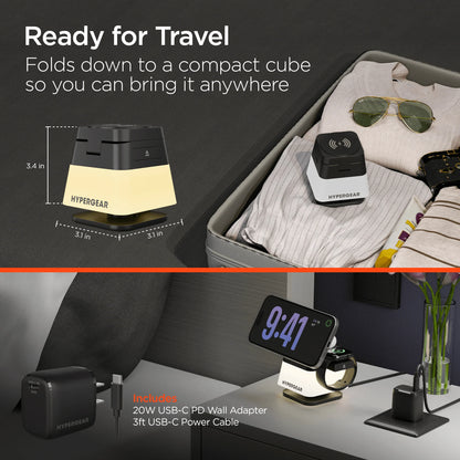 Hypergear Powerfold Cube RGB 3-In-1 Wireless Charging Stand
