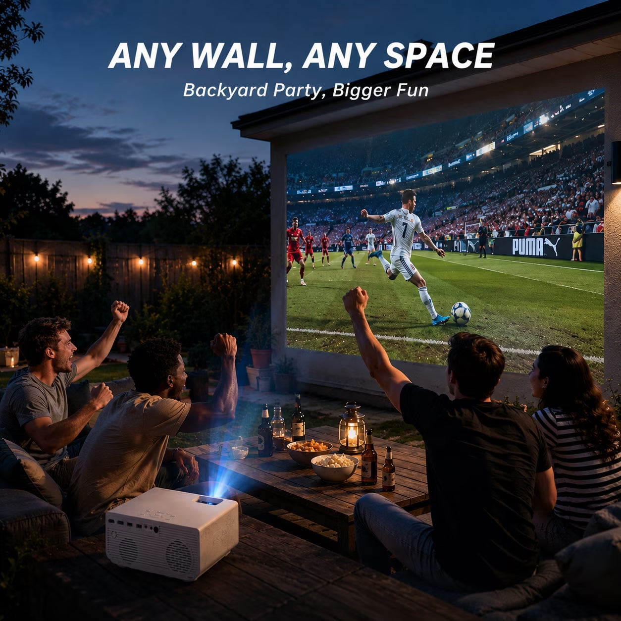 Native 1080P Mini Projector, Support 4K Projector with 5G Wifi and Bluetooth, 300 ANSI Movie Projector Compatible with HDMI/USB/PC/AV, 300" Display Full HD Home Theater, Outdoor & Indoor Use