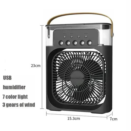 Portable Fan Air Conditioners USB Electric Fan Air Cooler LED Night Light Water Mist Fun 3 in 1 Air Humidifier for Home