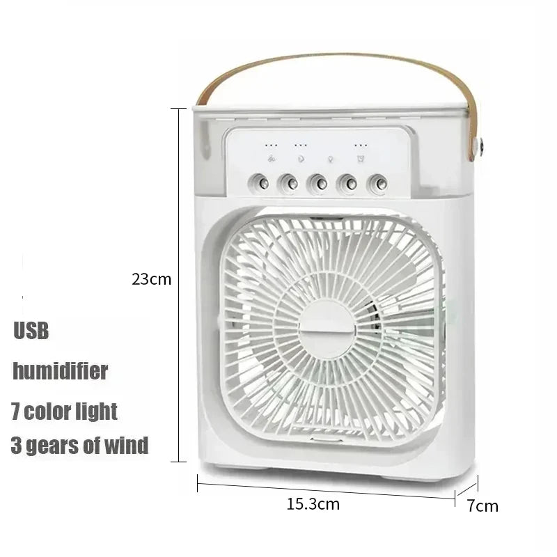 Portable Fan Air Conditioners USB Electric Fan Air Cooler LED Night Light Water Mist Fun 3 in 1 Air Humidifier for Home