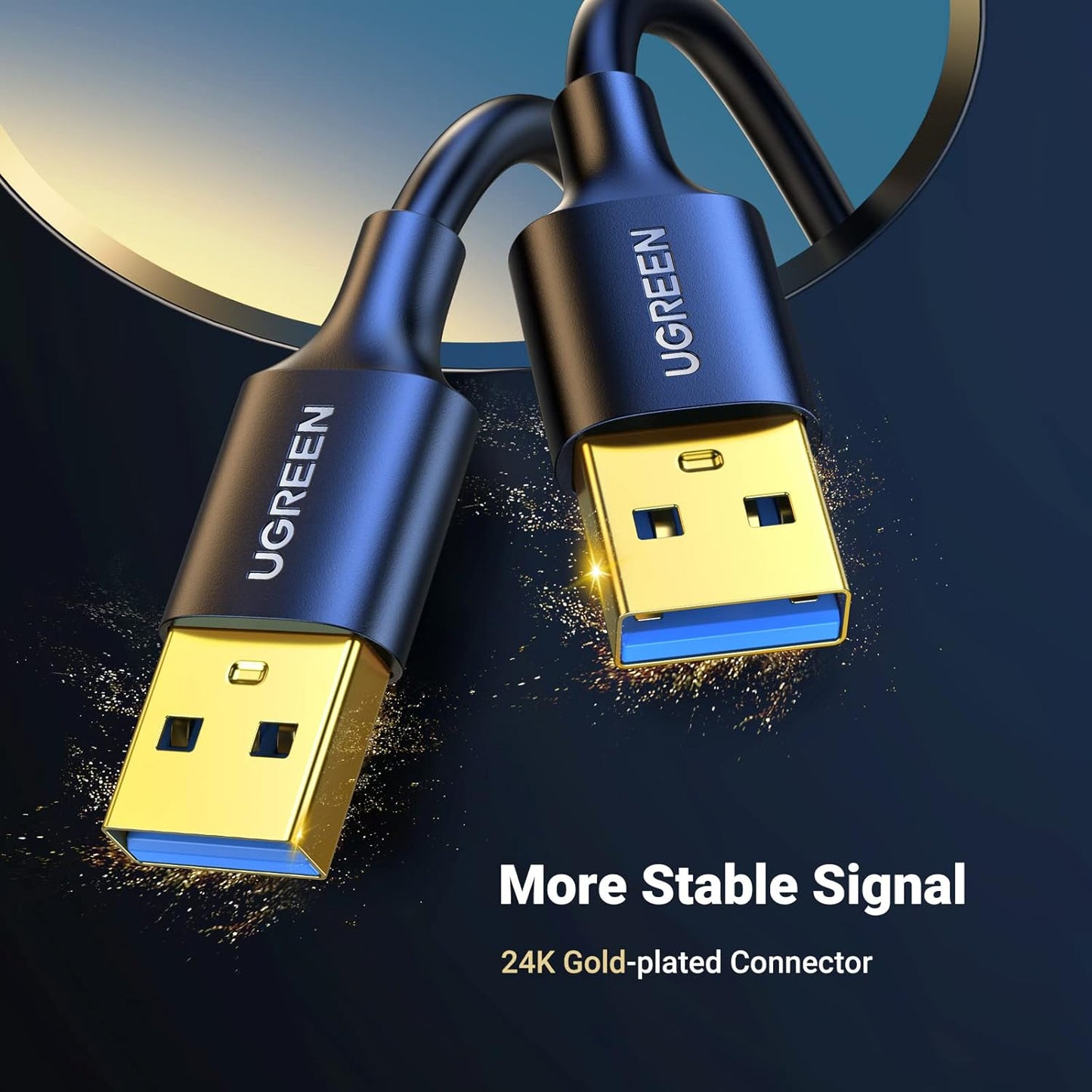 UGREEN USB to USB, 5 Gbps USB 3.0 Cable, Nylon Durable Male to Male Cable, Compatible with Hard Drive, Cooling Fan/Pad, Camera, DVD Player, TV, Flash Light, Hub, Monitor, Speaker, and More 3.3 FT