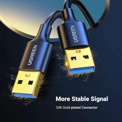 UGREEN USB to USB, 5 Gbps USB 3.0 Cable, Nylon Durable Male to Male Cable, Compatible with Hard Drive, Cooling Fan/Pad, Camera, DVD Player, TV, Flash Light, Hub, Monitor, Speaker, and More 3.3 FT