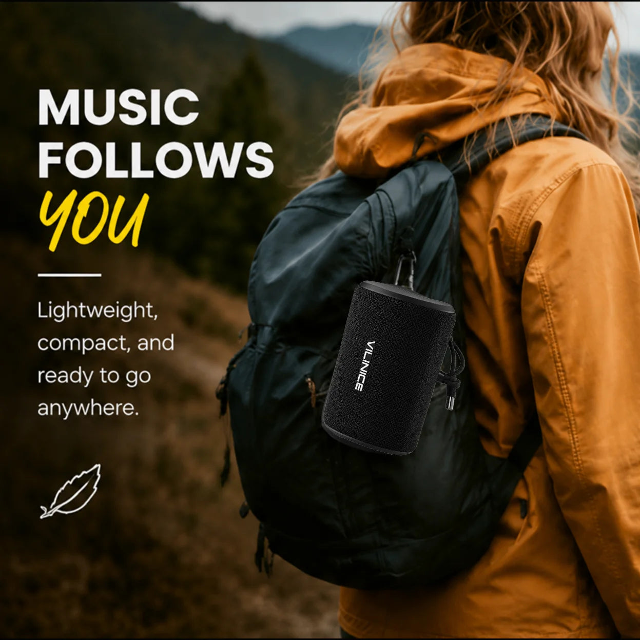 Portable Bluetooth Speaker, IPX7 Waterproof Wireless Speaker, Bluetooth 5.0, TWS Mini Speaker for Home/Party/Outdoor/Travel/Gifts, Black