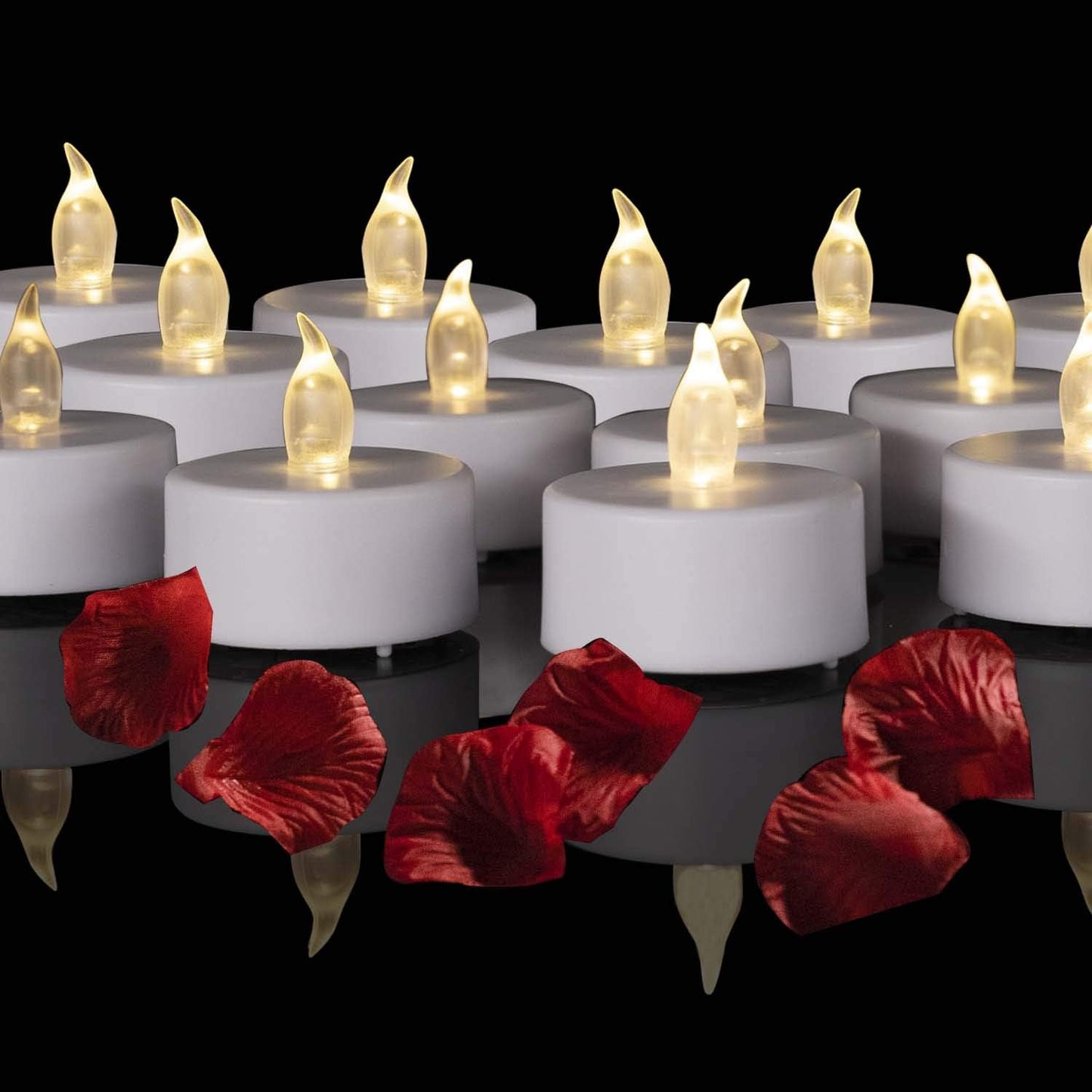 Battery Operated LED Tea Lights Flameless Electric Candles 24PACK | Realistic and Bright Holiday Gift Long Lasting 200Hours for Halloween Christmas Festival Celebration Table Decoration